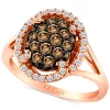 Le Vian Chocolatier® Diamond Halo Cluster Ring (3/4 Ct. T.w.) In 14k Rose Gold