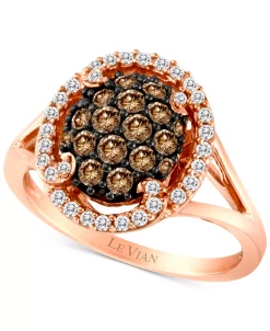 Le Vian Chocolatier® Diamond Halo Cluster Ring (3/4 Ct. T.w.) In 14k Rose Gold