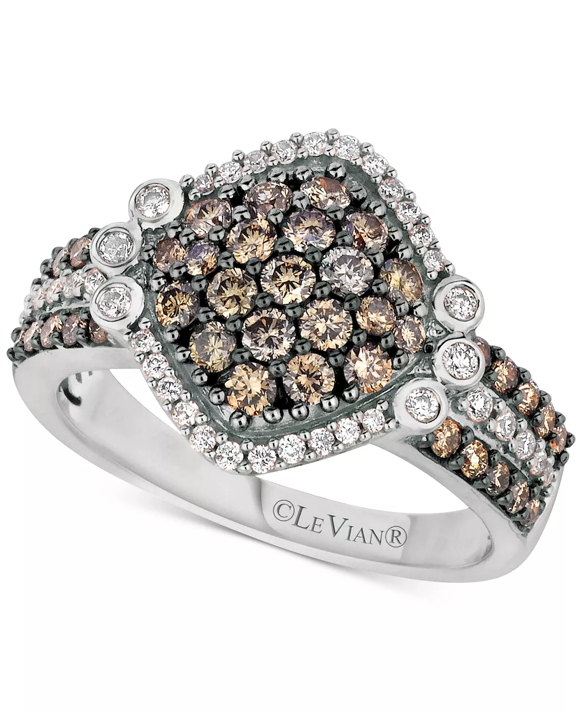 Le Vian Chocolatier® Diamond Cluster Ring (1-1/8 Ct. T.w.) In 14k White Gold 1 Le Vian Chocolatier® Diamond Cluster Ring (1-1/8 Ct. T.w.) In 14k White Gold