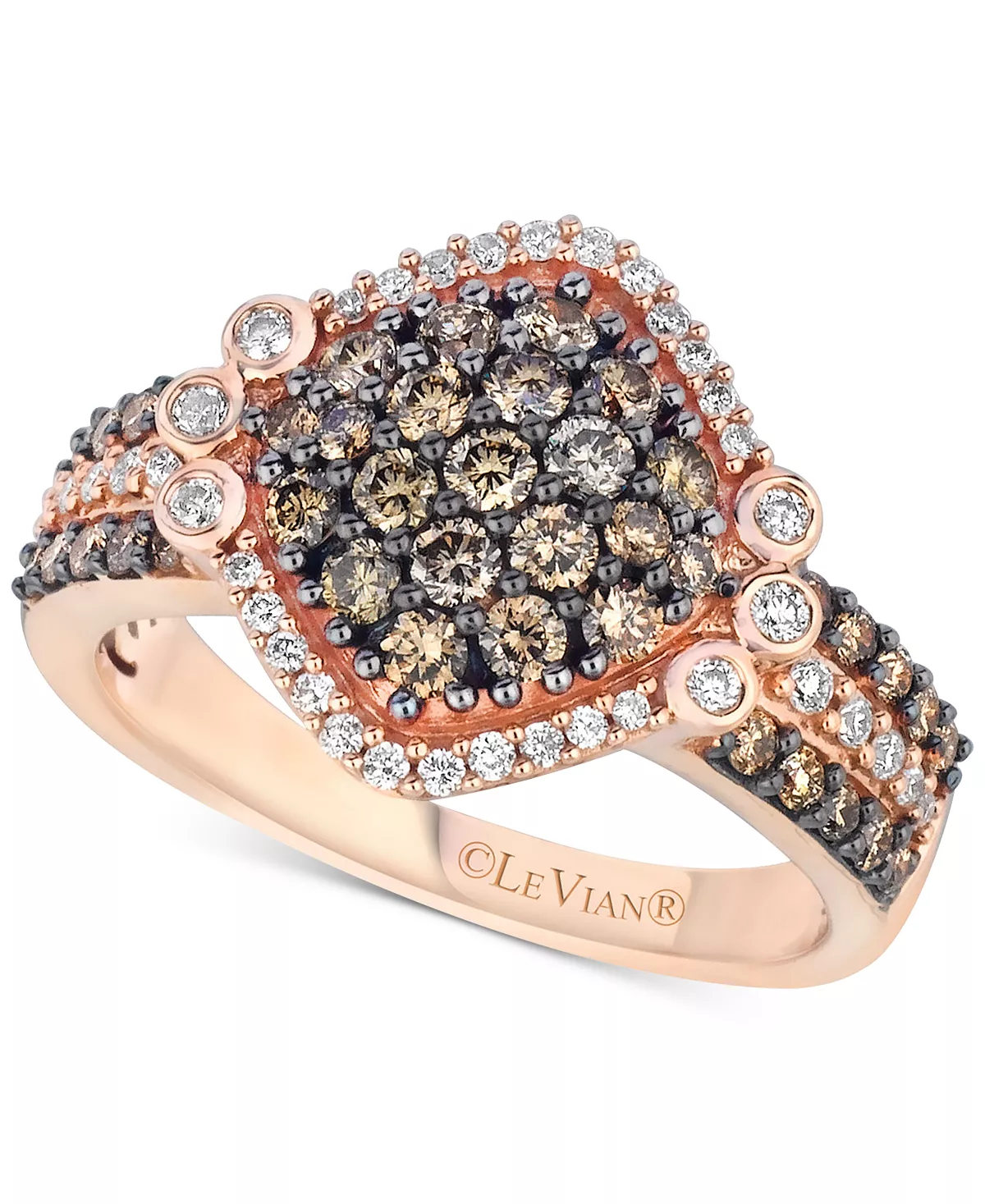 Le Vian Chocolatier® Diamond Cluster Ring (1-1/8 Ct. T.w.) In 14k Rose Gold 1 Le Vian Chocolatier® Diamond Cluster Ring (1-1/8 Ct. T.w.) In 14k Rose Gold