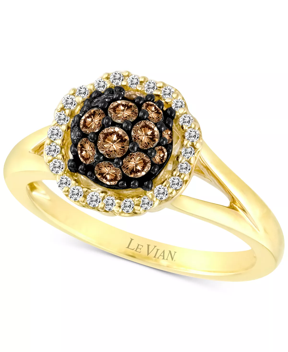 Le Vian Chocolatier® Diamond Halo Cluster Ring (5/8 Ct. T.w.) In 14k Gold 1 Le Vian Chocolatier® Diamond Halo Cluster Ring (5/8 Ct. T.w.) In 14k Gold