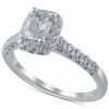 Macy's Diamond Emerald Cut Halo Engagement Ring (1-1/5 Ct. T.w.) In 14k White Gold