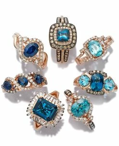 Le Vian Chocolatier Blue Topaz (2-5/8 Ct. T.w.) And Diamond (1/5 Ct. T.w.) Ring In 14k Rose Gold, Created For Macy's -rings shop 9975570 fpx